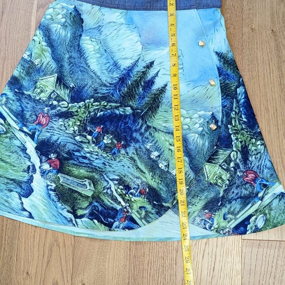 John Wolf Wrap Skirt Goldrush Mountain HANDMADE - Picture 3 of 8